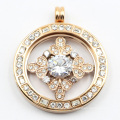 Hot Sale Magnet 316L Stainless Steel Locket Pendant with Clear Stones